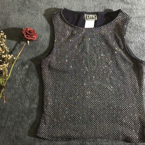 City Triangle Sparkly ⚡️ Sleeveless Top - Picture 3 of 7